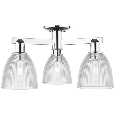Innovations Lighting Arcadia Castile 24"w 3 Light Chrome Semi.flush Mount W/ Clear Shade