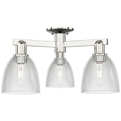 Innovations Lighting Arcadia Castile 24"w 3 Light Polished Nickel Semi-flush W/ Clear Shade