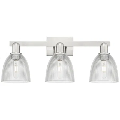 Innovations Lighting Arcadia Castile 25"w 3 Light Brushed Nickel Bath Light W/ Clear Shade