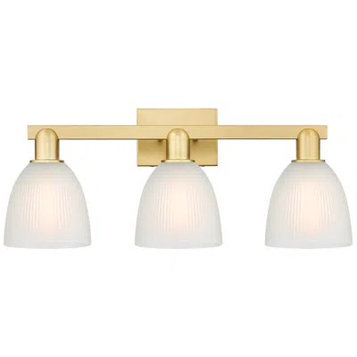 Innovations Lighting Arcadia Castile 25"w 3 Light Satin Gold Vanity Light With White Shade