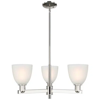 Innovations Lighting Arcadia Castile 28"w 3-lt Polished Nickel Stem Chandelier W/ White Shade