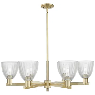 Innovations Lighting Arcadia Castile 36"w 6 Light Brass Stem Hung Chandelier W/ Clear Shade