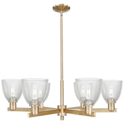 Innovations Lighting Arcadia Castile 36"w 6 Light Bronze Stem Chandelier W/ Clear Shade