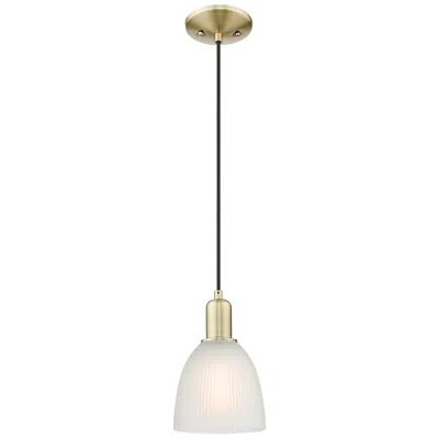 Innovations Lighting Arcadia Castile 6"w Brass Cord Hung Mini Pendant With White Shade