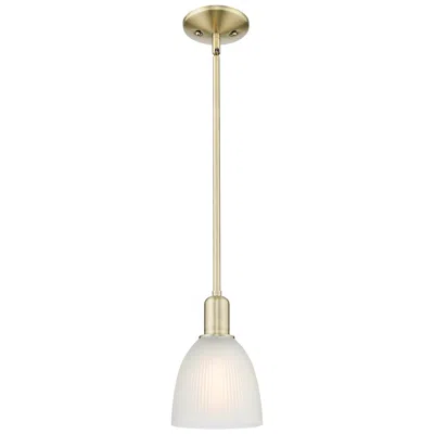 Innovations Lighting Arcadia Castile 6"w Brass Stem Hung Mini Pendant With White Shade