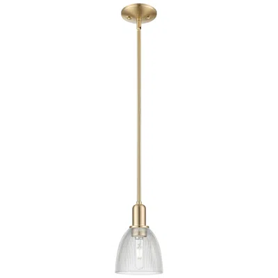 Innovations Lighting Arcadia Castile 6"w Champagne Bronze Stem Mini Pendant W/ Clear Shade In Gold
