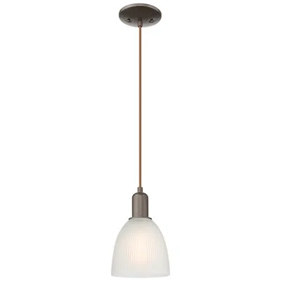 Innovations Lighting Arcadia Castile 6"w Oiled Bronze Cord Hung Mini Pendant W/ White Shade
