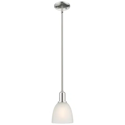 Innovations Lighting Arcadia Castile 6"w Polished Nickel Stem Mini Pendant W/ White Shade