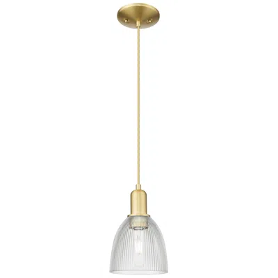 Innovations Lighting Arcadia Castile 6"w Satin Gold Cord Hung Mini Pendant With Clear Shade