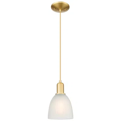 Innovations Lighting Arcadia Castile 6"w Satin Gold Cord Hung Mini Pendant With White Shade