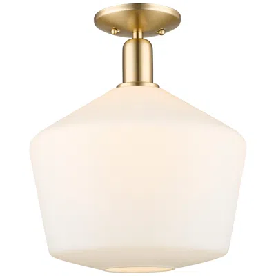 Innovations Lighting Arcadia Cindyrella 12"w Bronze Semi-flush W/ Cased Matte White Shade In Black