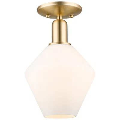 Innovations Lighting Arcadia Cindyrella 8"w Bronze Semi-flush W/ Cased Matte White Shade