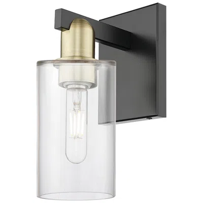 Innovations Lighting Arcadia Clymer 11" High Black Antique Brass Sconce With Clear Shade