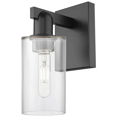 Innovations Lighting Arcadia Clymer 11" High Matte Black Sconce With Clear Shade
