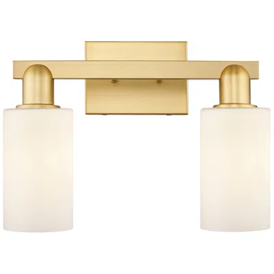 Innovations Lighting Arcadia Clymer 15"w 2 Light Gold Vanity Light W/ Matte White Shade
