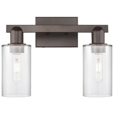 Innovations Lighting Arcadia Clymer 15"w 2 Light Oiled Bronze Vanity Light W/ Clear Shade