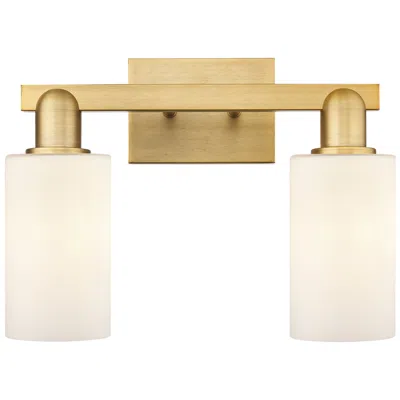 Innovations Lighting Arcadia Clymer 15"w 2-lt Brushed Brass Bath Light W/ Matte White Shade