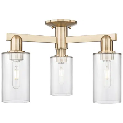 Innovations Lighting Arcadia Clymer 21"w 3 Light Bronze Semi.flush Mount W/ Clear Shade