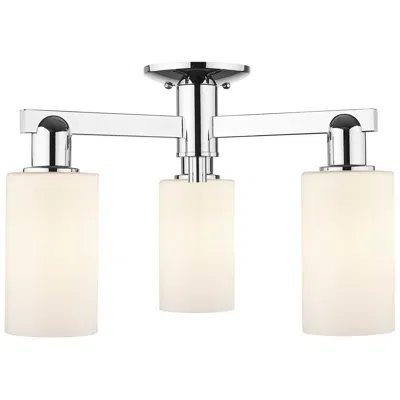 Innovations Lighting Arcadia Clymer 21"w 3 Light Chrome Semi-flush W/ Matte White Shade