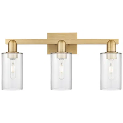Innovations Lighting Arcadia Clymer 23"w 3 Light Brushed Brass Bath Light With Clear Shade