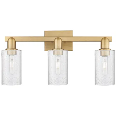 Innovations Lighting Arcadia Clymer 23"w 3 Light Brushed Brass Bath Light With Seedy Shade