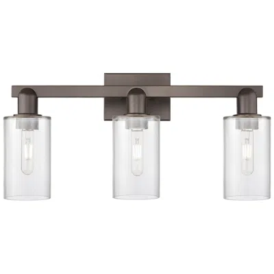Innovations Lighting Arcadia Clymer 23"w 3 Light Oiled Bronze Vanity Light W/ Clear Shade