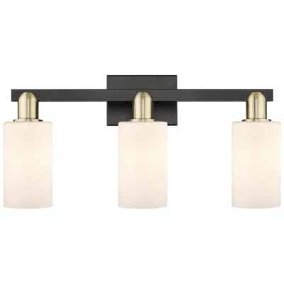 Innovations Lighting Arcadia Clymer 23"w 3-lt Black Brass Bath Light W/ Matte White Shade