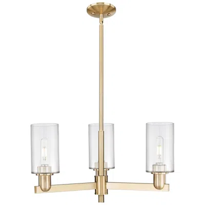 Innovations Lighting Arcadia Clymer 26"w 3 Light Bronze Stem Chandelier W/ Clear Shade