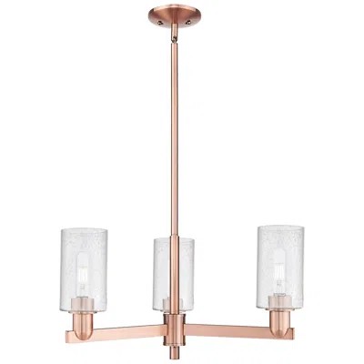 Innovations Lighting Arcadia Clymer 26"w 3 Light Copper Stem Hung Chandelier W/ Seedy Shade