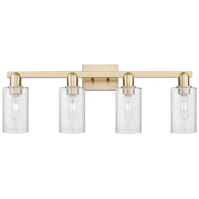 Innovations Lighting Arcadia Clymer 31"w 4 Light Bronze Vanity Light W/ Seedy Shade