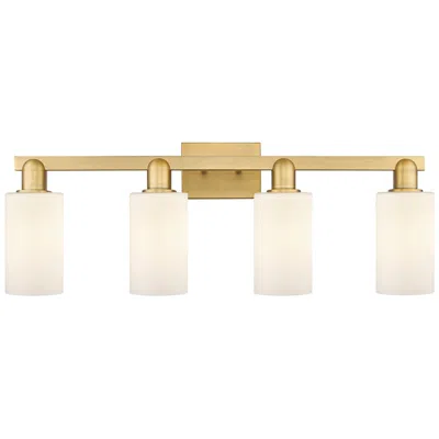 Innovations Lighting Arcadia Clymer 31"w 4 Light Brushed Brass Vanity W/ Matte White Shade