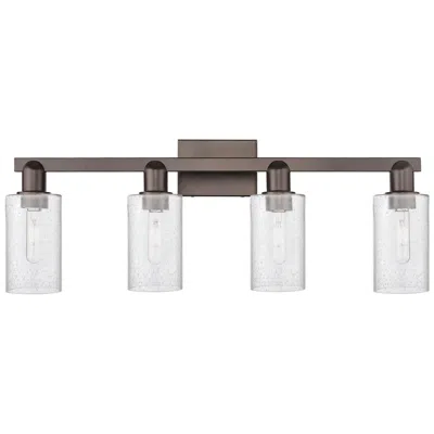Innovations Lighting Arcadia Clymer 31"w 4 Light Oiled Bronze Vanity Light W/ Seedy Shade In Brown