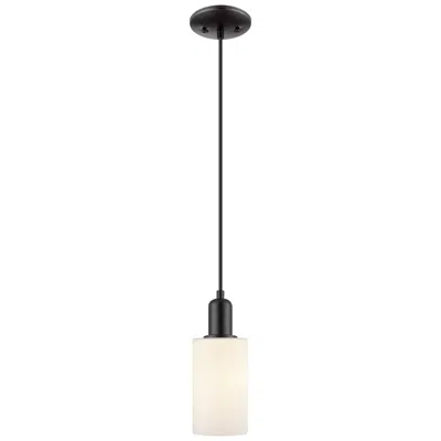 Innovations Lighting Arcadia Clymer 4"w Black Cord Hung Mini Pendant W/ Matte White Shade In Multi