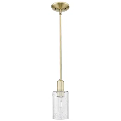 Innovations Lighting Arcadia Clymer 4"w Brass Stem Hung Mini Pendant With Seedy Shade