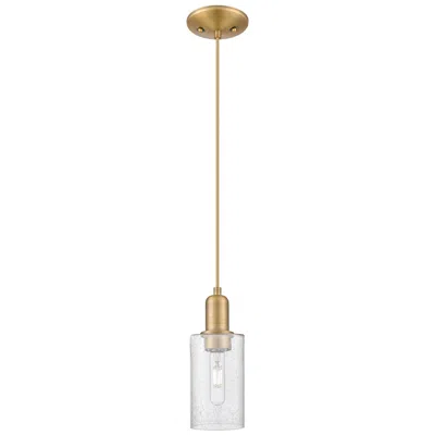 Innovations Lighting Arcadia Clymer 4"w Brushed Brass Cord Hung Mini Pendant W/ Seedy Shade