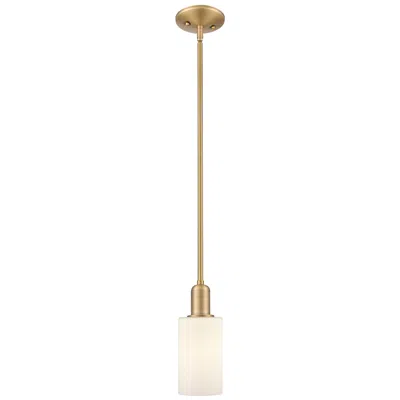 Innovations Lighting Arcadia Clymer 4"w Brushed Brass Stem Pendant W/ Matte White Shade In Multi