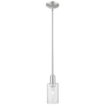 Innovations Lighting Arcadia Clymer 4"w Brushed Nickel Stem Mini Pendant W/ Seedy Shade