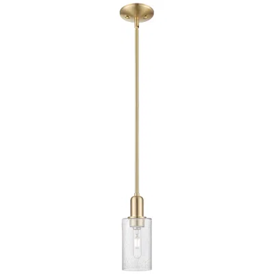 Innovations Lighting Arcadia Clymer 4"w Champagne Bronze Stem Mini Pendant W/ Seedy Shade