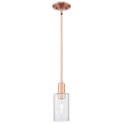 Innovations Lighting Arcadia Clymer 4"w Copper Stem Hung Mini Pendant With Seedy Shade In Multi