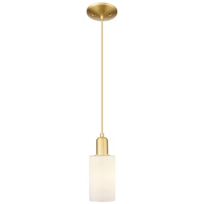 Innovations Lighting Arcadia Clymer 4"w Gold Cord Hung Mini Pendant W/ Matte White Shade