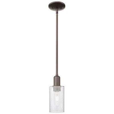 Innovations Lighting Arcadia Clymer 4"w Oiled Bronze Stem Hung Mini Pendant W/ Seedy Shade