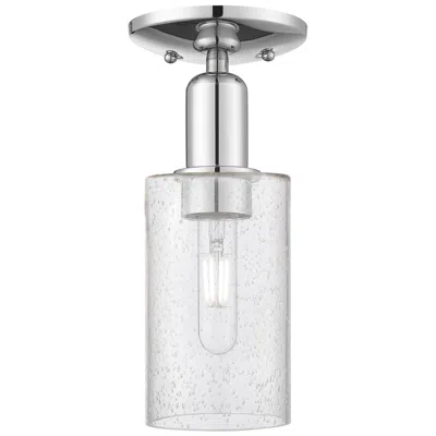 Innovations Lighting Arcadia Clymer 4"w Polished Chrome Semi.flush Mount With Seedy Shade