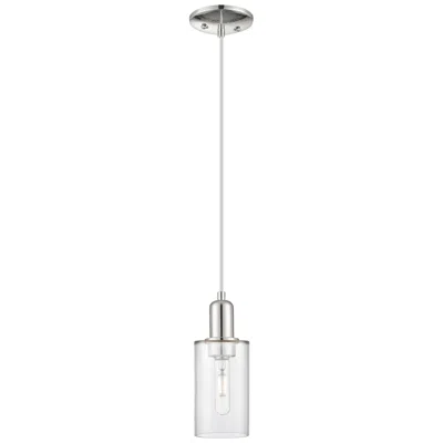 Innovations Lighting Arcadia Clymer 4"w Polished Nickel Cord Mini Pendant W/ Clear Shade