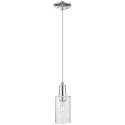 Innovations Lighting Arcadia Clymer 4"w Polished Nickel Cord Mini Pendant W/ Seedy Shade