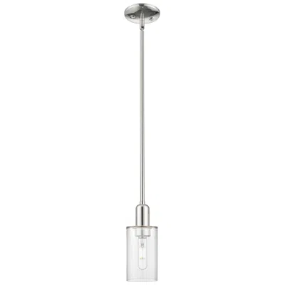 Innovations Lighting Arcadia Clymer 4"w Polished Nickel Stem Mini Pendant W/ Clear Shade