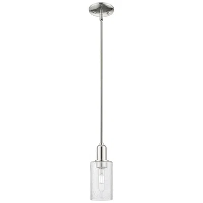 Innovations Lighting Arcadia Clymer 4"w Polished Nickel Stem Mini Pendant W/ Seedy Shade