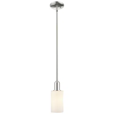 Innovations Lighting Arcadia Clymer 4"w Polished Nickel Stem Pendant W/ Matte White Shade