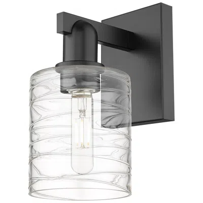 Innovations Lighting Arcadia Cobbleskill 11" High Matte Black Sconce With Deco Swirl Shade