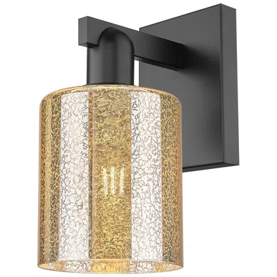 Innovations Lighting Arcadia Cobbleskill 11" High Matte Black Sconce With Mercury Shade