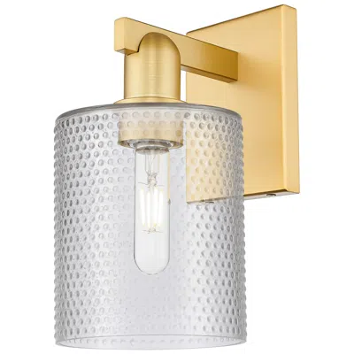 Innovations Lighting Arcadia Cobbleskill 11" High Satin Gold Sconce With Clear Shade